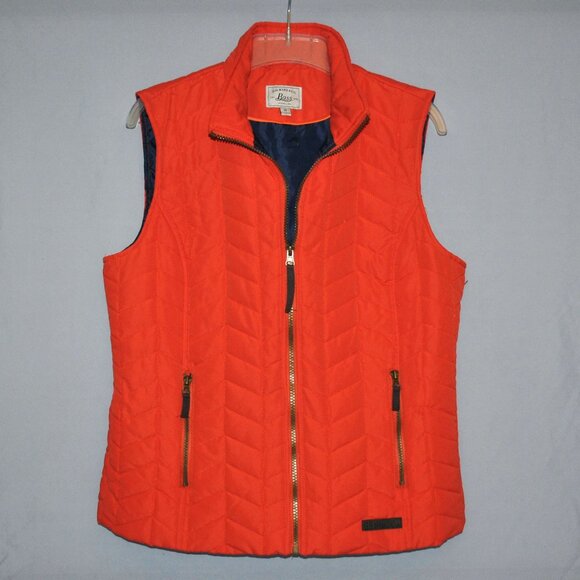Orvis Puffy Vest Women's Size Medium Orange & Blue - Picture 1 of 8